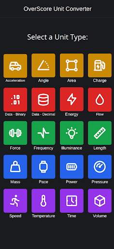 Android application OverScore Unit Converter screenshort