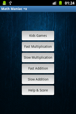 Android application Math Maniac screenshort