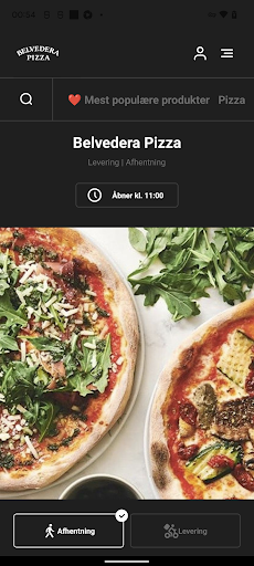 Android application Belvedera Pizza Randers screenshort