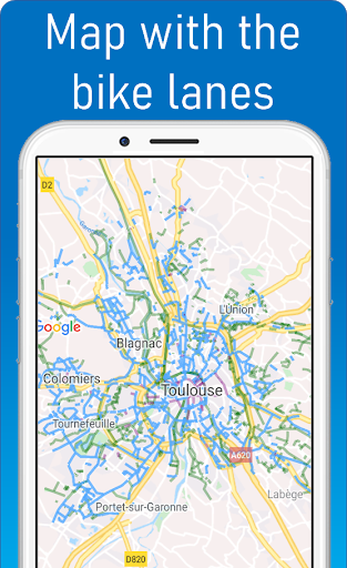 Android application Bicycle lanes Toulouse screenshort