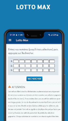 Vérificateur Jeux Loto Québec Screen 2