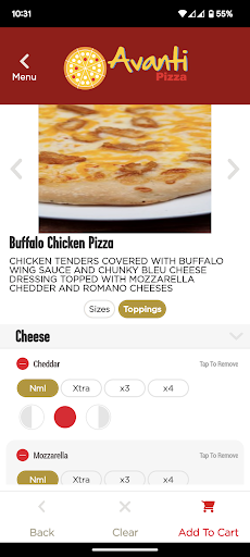 Screenshot of Avanti's Pizza