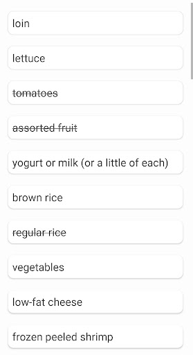 Diets for losing weight