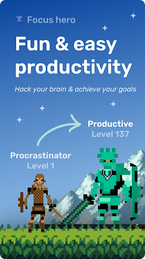 Android application Focus Hero: Achieve your Goals screenshort