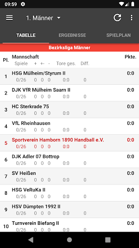 Android application SV Hamborn 1890 Handball screenshort