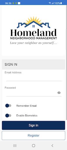 Android application Homeland Neighborhood Mgmt screenshort