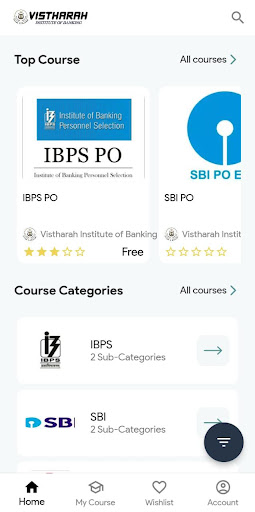 Vistharah Institute of Banking Screen 2