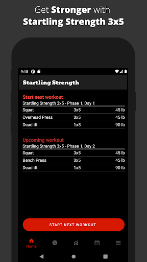 Android application StartingxStrength 3x5 LP screenshort
