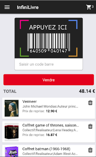 Android application InfiniLivre screenshort
