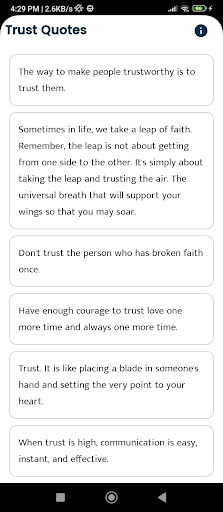 Android application Trust Quotes and Sayings screenshort