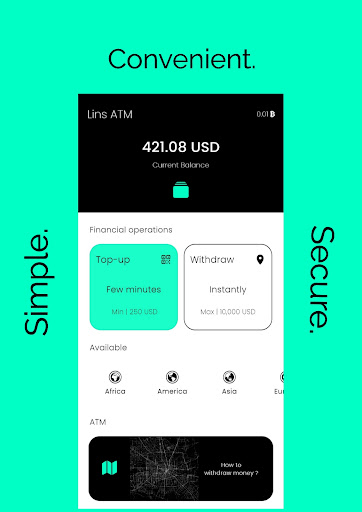 Android application Lins ATM | Withdraw cash screenshort
