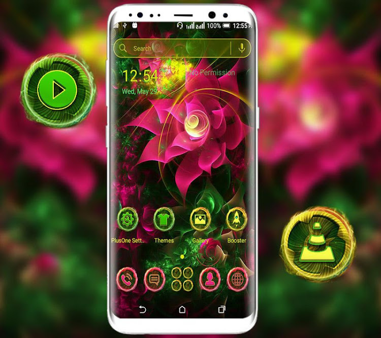 Neon Pink Flower Theme - 2.4 - (Android)