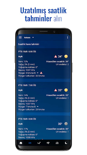 Şeffaf saat ve hava durumu ekran görüntüsü