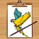 鳥を簡単に描く方法 - Androidアプリ