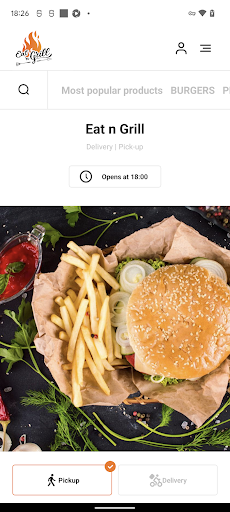 Android application Eat n Grill screenshort
