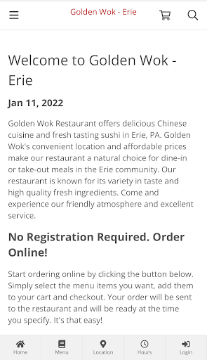 Android application Golden Wok - Erie screenshort