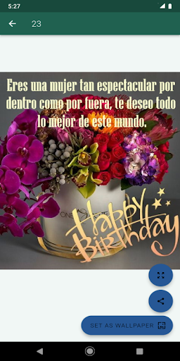 Android application Feliz cumpleaños screenshort