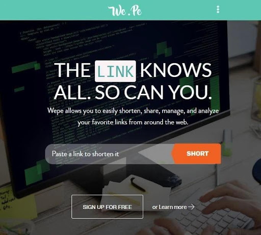 Android application WE.PE - URL Shortener screenshort
