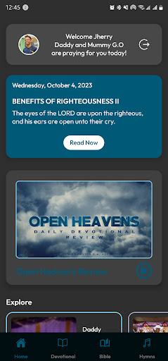 Android application Open Heavens Devotional screenshort