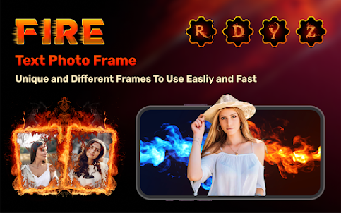 Fire Text Photo Frame