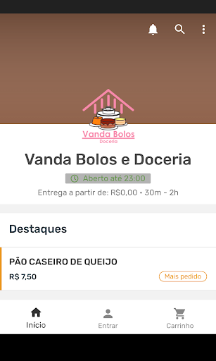 Android application Vanda Bolos e Doceria screenshort