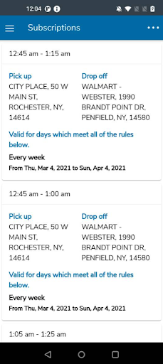 RTS Access Ride Request Screen 3