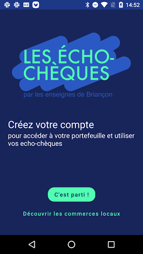 Android application Echo-chèques screenshort
