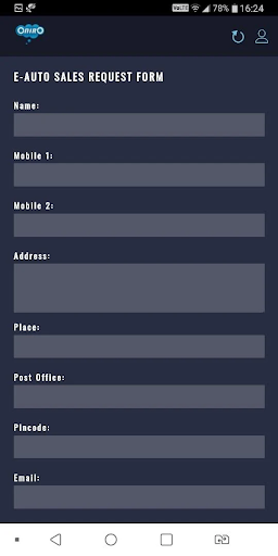 Android application Oniro CRM screenshort