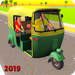 Cover Image of Télécharger Offroad Tuk Tuk Rickshaw Taxi Sim 2019  APK