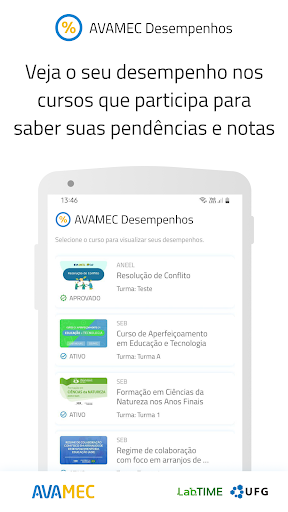 Android application AVAMEC Meus Desempenhos screenshort