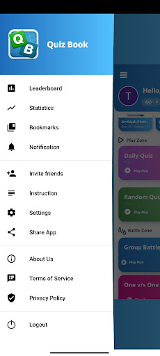 Android application Quiz Book screenshort