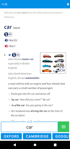 Android application IELTS Dictionary screenshort