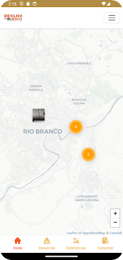 Android application De Olho no Buraco RB screenshort