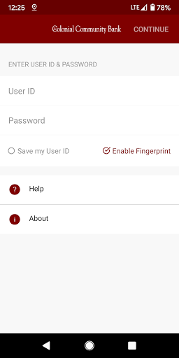 Android application 1st Colonial Mobile Banking screenshort
