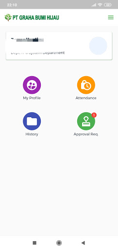 Android application E-absent PT Graha Bumi Hijau screenshort