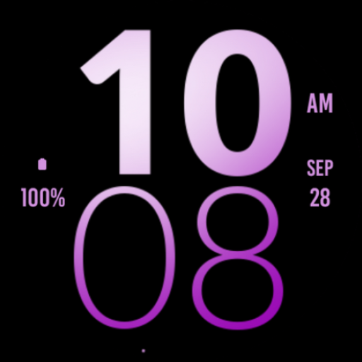 Soft Purple Large Watch Face Latest Icon