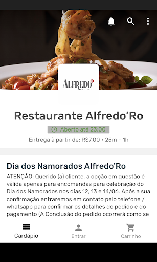Android application Restaurante Alfredo’Ro screenshort