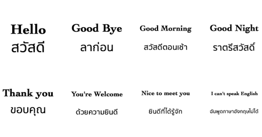 English - Thai Sticker For Wha