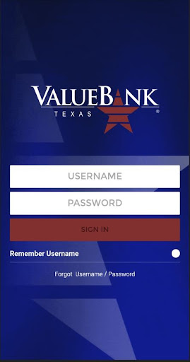 Android application Valuebank Texas Mobile App screenshort