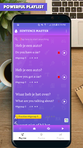 Android application Dutch Sentence Master screenshort