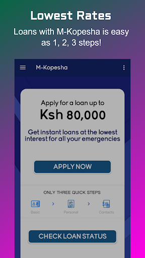 M-Kopesha - Loans to M-pesa Screen 2