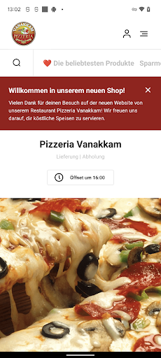 Android application Pizzeria Vanakkam screenshort