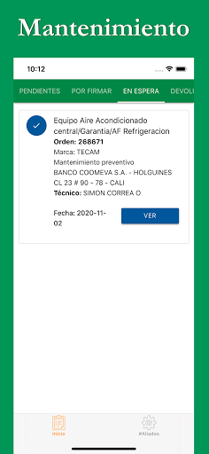 Coomeva Mantenimiento Screen 2