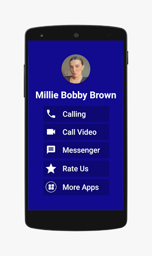 Android application Millie Bobby Brown Fake Call V screenshort