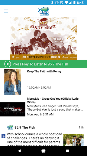 Android application TheFish 95.9 screenshort