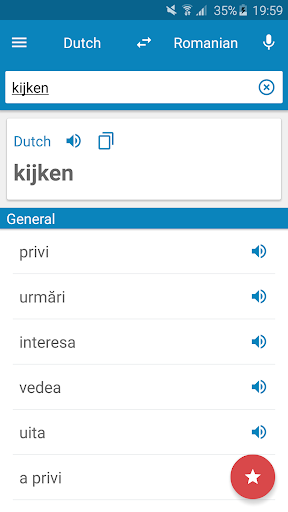 Android application Dutch-Romanian Dictionary screenshort