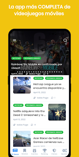 Android application TS News+ - Noticias de Juegos screenshort