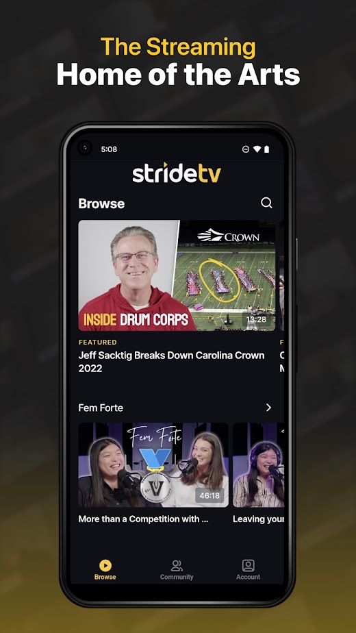 Android application StrideTV screenshot