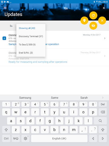 Saybolt Updates Screen 2
