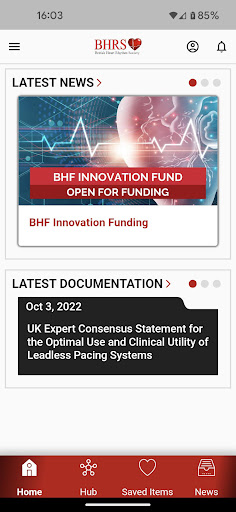 Android application British Heart Rhythm Society screenshort